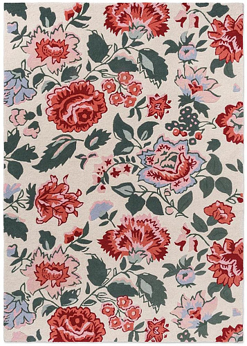 Botanical Floral Poppy Red Rug