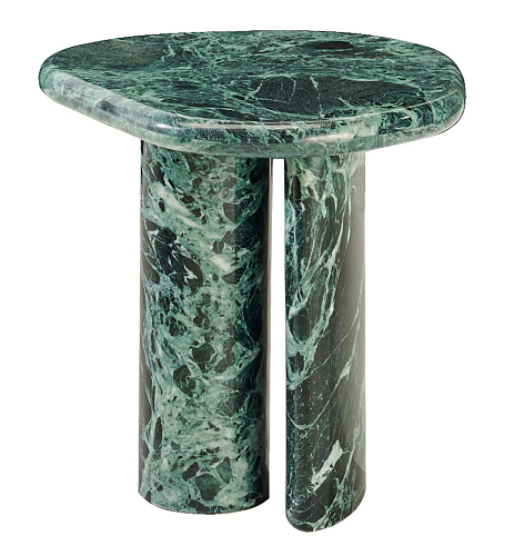 Cloud Verde Alpi Marble Italian Side Table