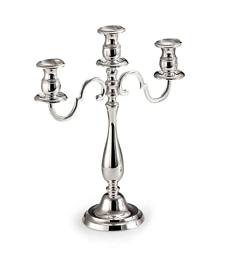 Silver-Plated Three-Candle Candelabrum