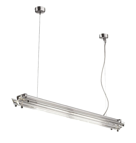 Contemporary Clear Glass Nickel Chandelier