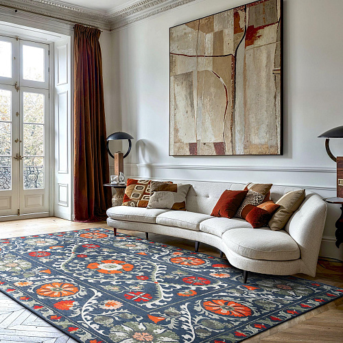 Scandinavian-Inspired Suzani Rug