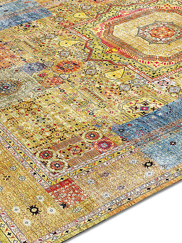 Cosmic Yellow Handmade Luxury Rug