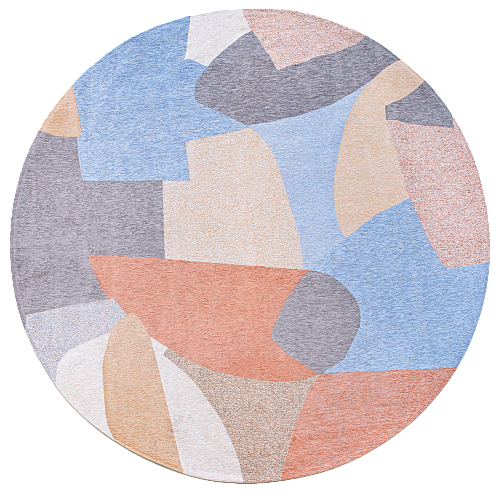 Multi Geometric Round Rug