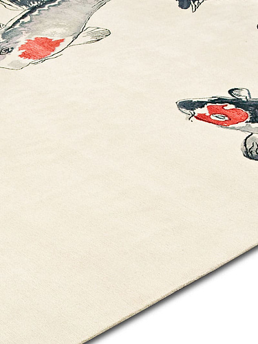 Fish Original on White Luxury Hand-Woven Rug