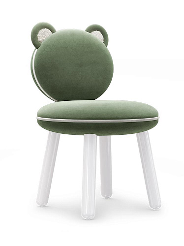 Fluffy Bear Green Child’s Chair