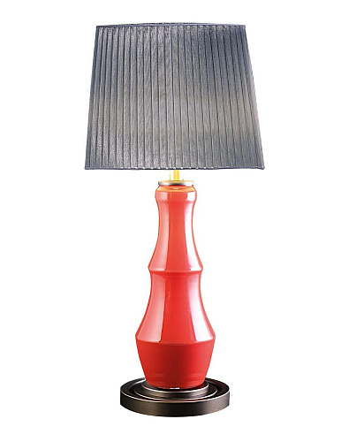 Artisan Coral Red Blown Glass Lamp