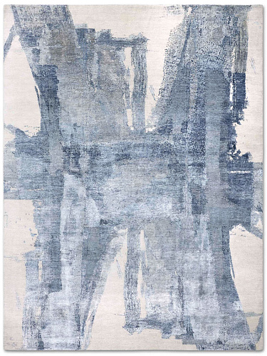 Blue Grey Hand-Woven Exquisite Rug