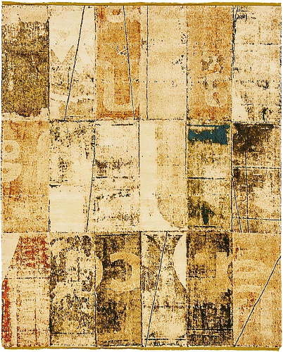 Luxurious Hand-woven Wool / Silk Orange Rug
