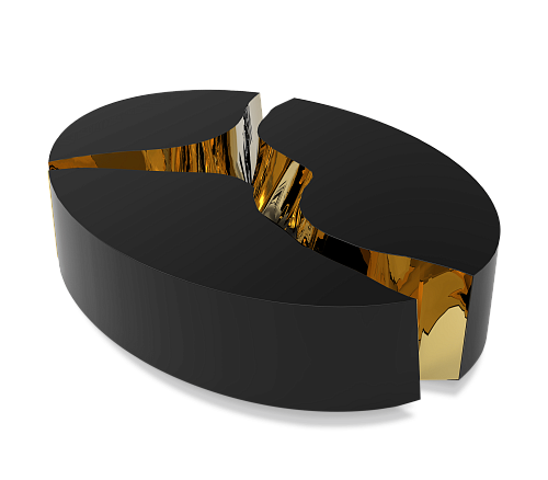 Oval Black Designer Coffee Table