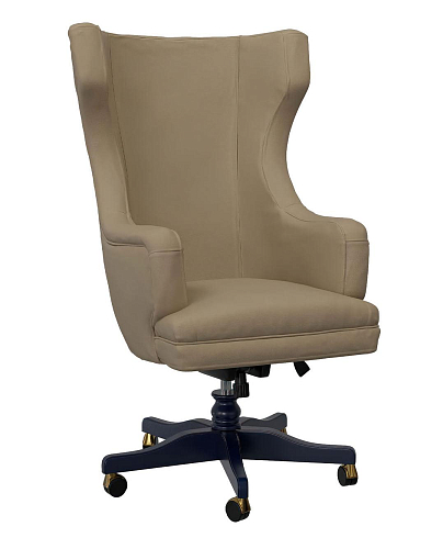 Taupe Handcrafted Swivel Office Armchair