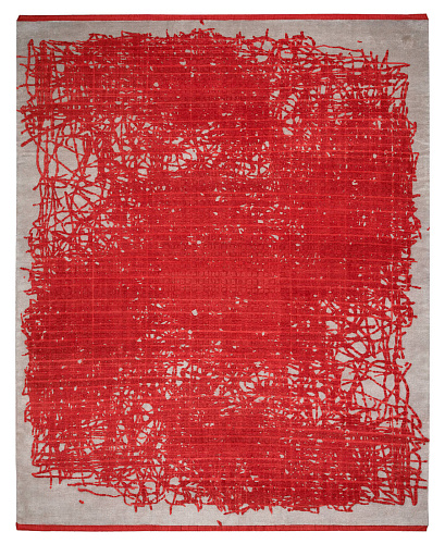 Grid Red Luxurious Rug