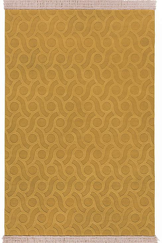 Embossed Yellow Hand-Woven Rug