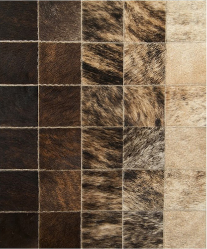 Mosaic Beige / Brown Luxury Cowhide Rug