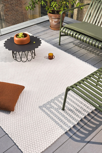 Outdoor White Hand Woven Rug
