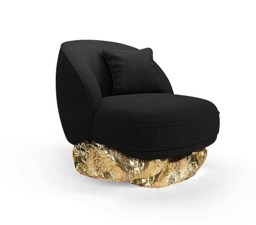 Angora Baltic Black Designer Armchair