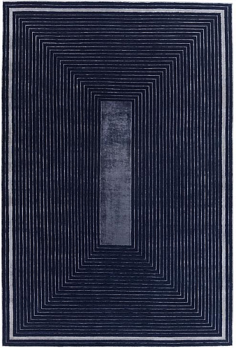 Handwoven Purple Border Wool / Viscose Rug