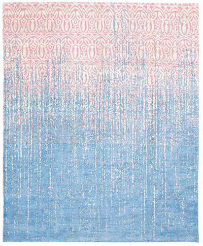 Art Blue & Pink Hand-woven Luxurious Rug