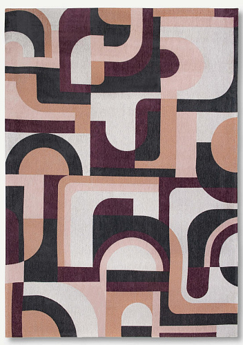 Geometric Pink Flatwoven Belgian Rug
