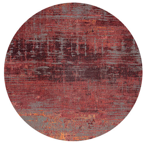 Deep Coral Accent Round Rug