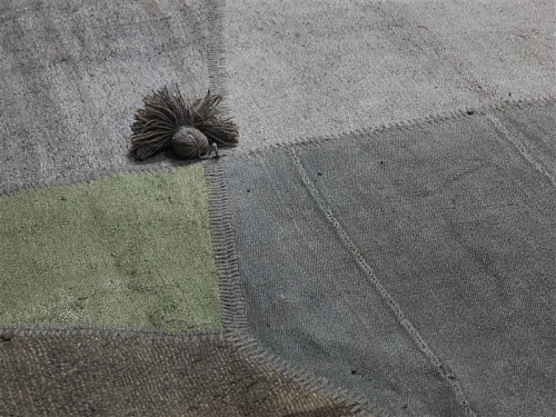 Patchwork Hemp Grey / Brown Flatwoven Rug