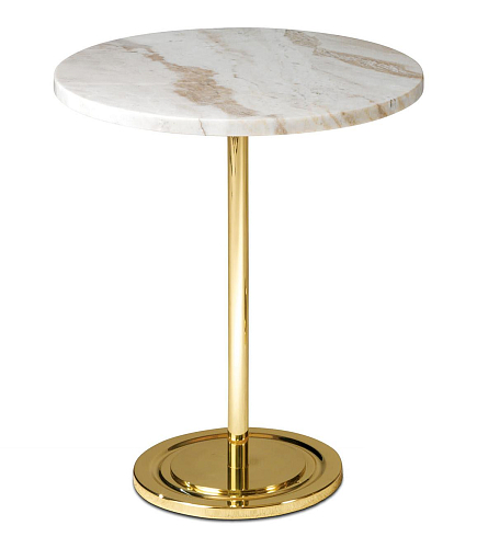 High Marble Top Artisan Side Table