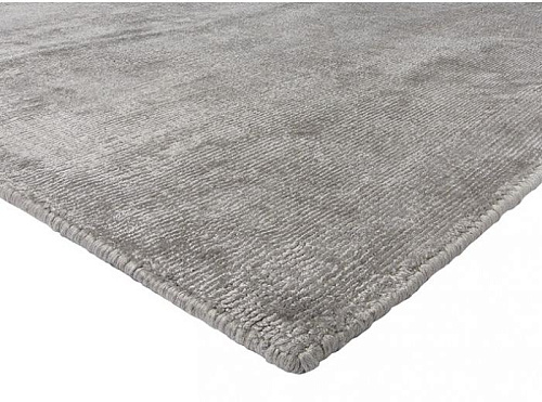 Shiny Light Grey Viscose Rug