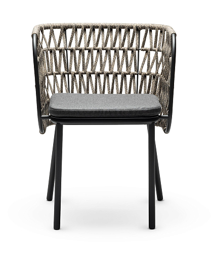 Jujube Black and Beige Outdoor Chair