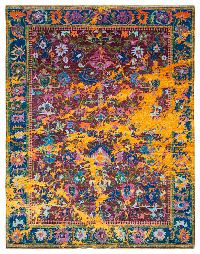 Gold / Multi Silk Designer Rug