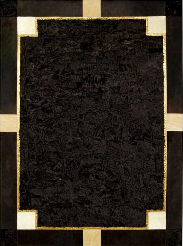 Svakara Croco Brown & Gold Luxury Fur Rug