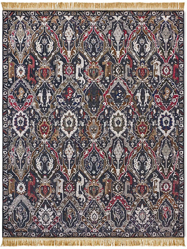 KavaBagh Black Wool & Silk Rug