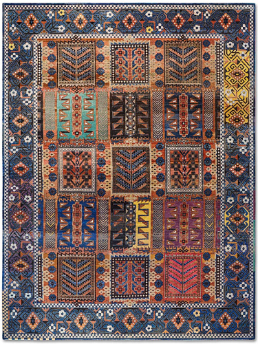 Original Natural Brown Hand-Knotted Wool Rug