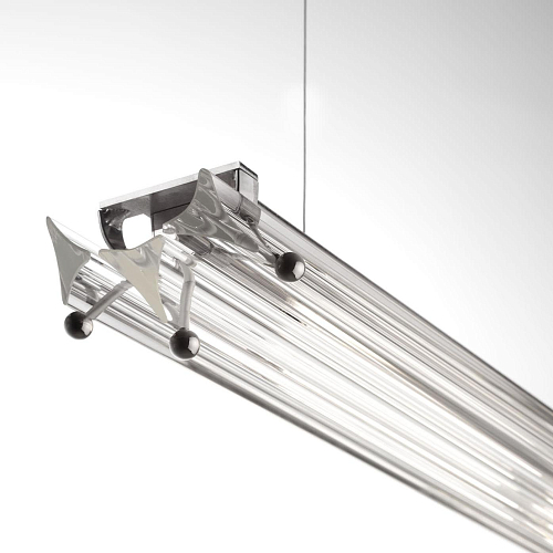 Contemporary Clear Glass Nickel Chandelier