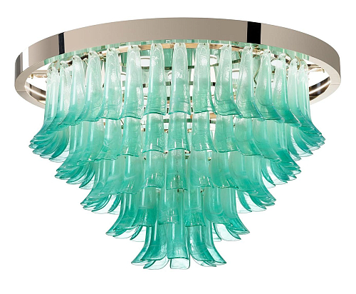 Green Glass Leaf Chandelier