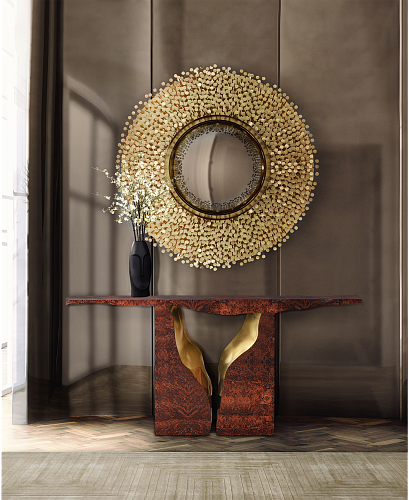 Fissure Walnut Designer Console