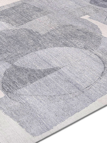 Snow Silver Hand-Knotted Silk / Wool Rug