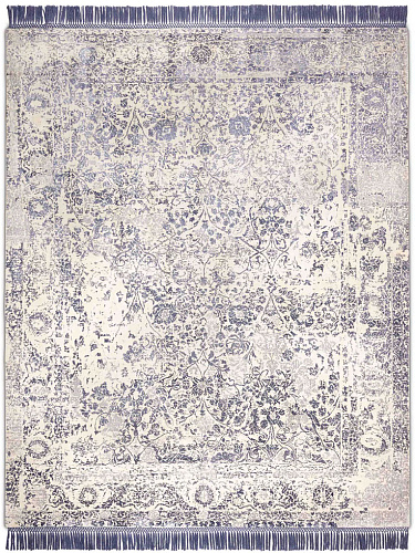 Mauve Grey Hand-Knotted Wool / Silk Rug