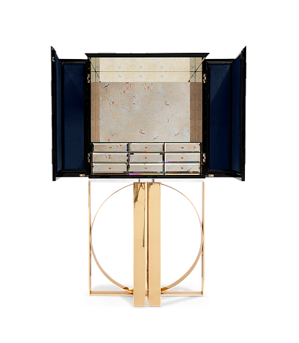 Mosaic Walnut Artisanal Cabinet