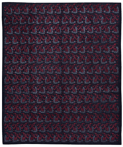 Boteh Blu /  Red Luxury Hand-Woven Rug