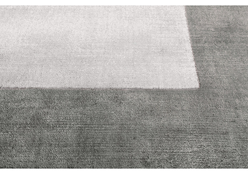 Border Silver Viscose Handwoven Luxury Rug