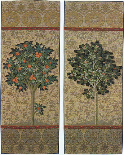 Set of 2 Woven Tapestries: Tree Design