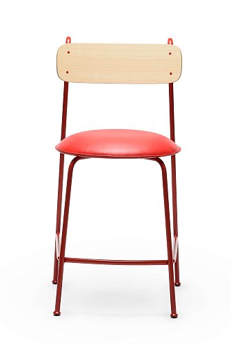 Lena Red Ash Wood Bar Chair