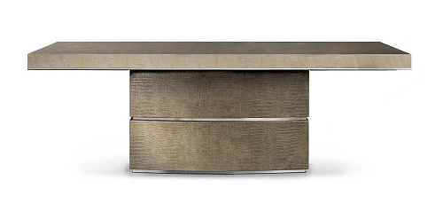 Extendable Leather and Wood Dining Table