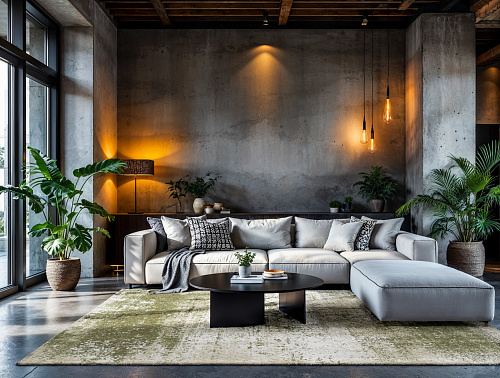Loft Green Textured Rug