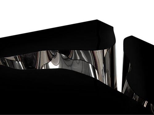 Black Silver Designer Center Table