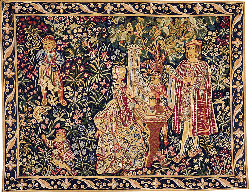 Lady with Organ Tapestry with Border