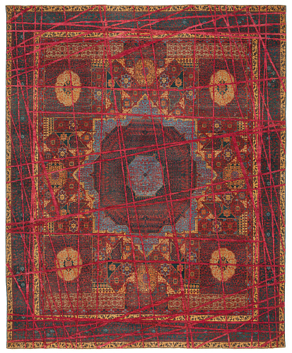 Red Hand-woven Wool / Silk Luxury Rug
