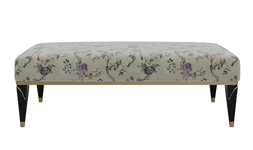 Floral Upholstered Artisan Bench