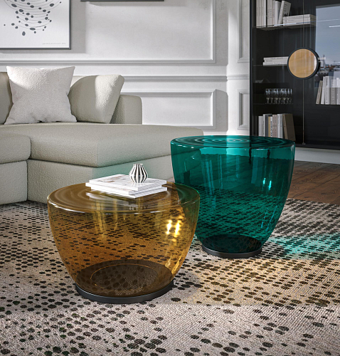 Konca Yellow Glass Coffee Table