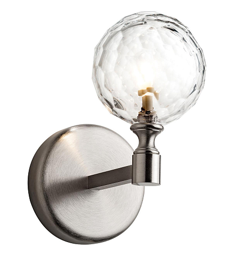Brushed Nickel Florentine Crystal Wall Sconce