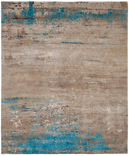 Artwork Wool & Silk Blue Hand-woven Luxury Rug